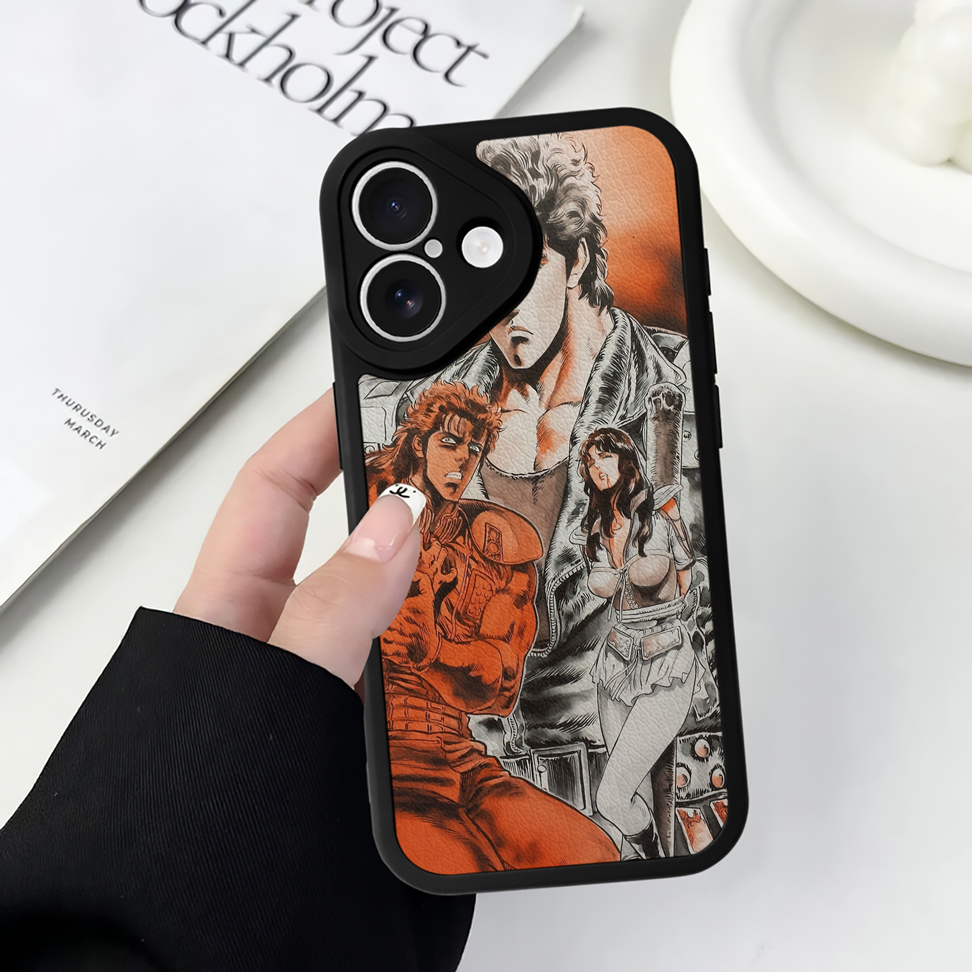 （画像用） 北斗の拳 Fist of the North Star 【iPhone 16シリーズ対応】シリコンスマホケース（レザー調） 材質：シリコン